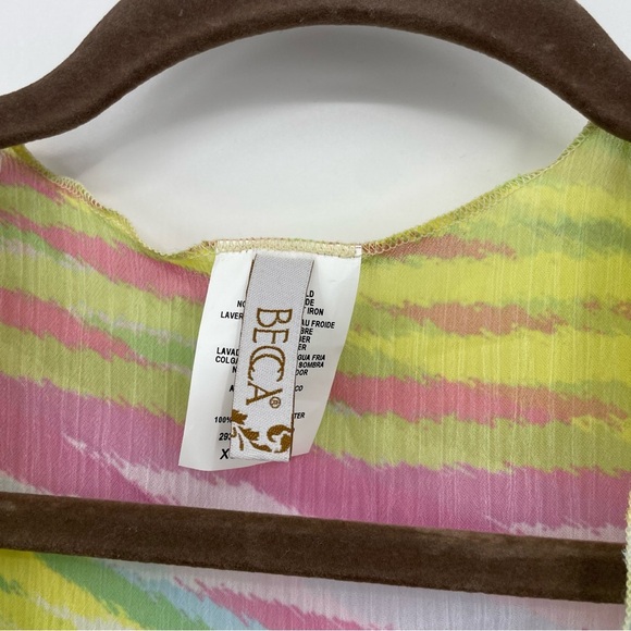 Becca By Rebecca Virtue Awaken Sheer Woven Tunic swim Cover-Up Multi Size XS-S - Picture 3 of 7